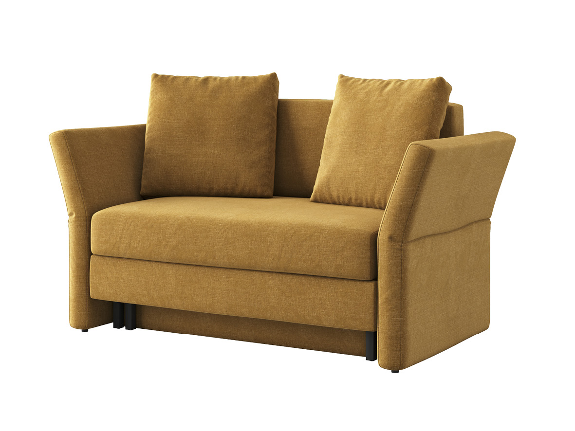 Sofa „Clarissa“ mit Stoff „Hochobir“: Sofafarbe Schlamm, Kissenfarbe Schlamm