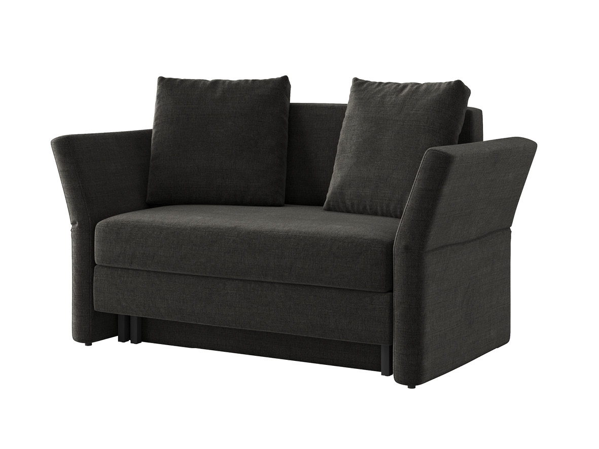 Sofa „Clarissa“ mit Stoff „Hochobir“: Sofafarbe Dunkelgrau, Kissenfarbe Dunkelgrau