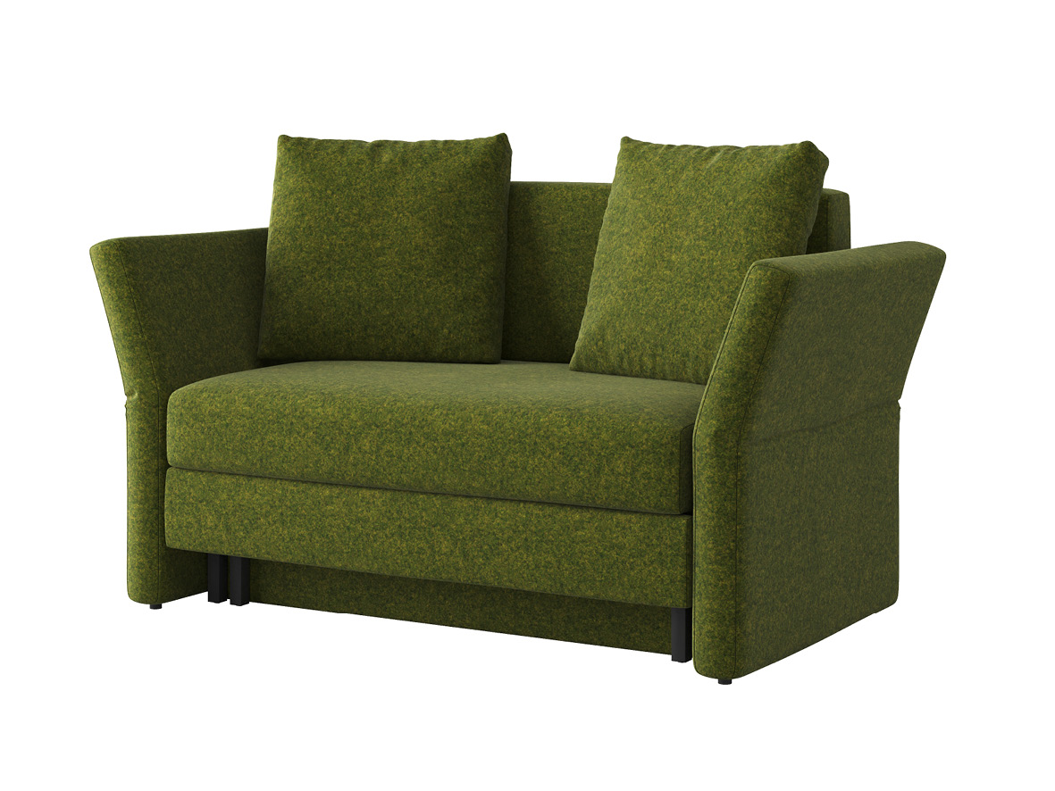 Sofa „Clarissa“ mit Stoff Loden von „Steiner 1888“: Sofafarbe Grün, Kissenfarbe Grün
