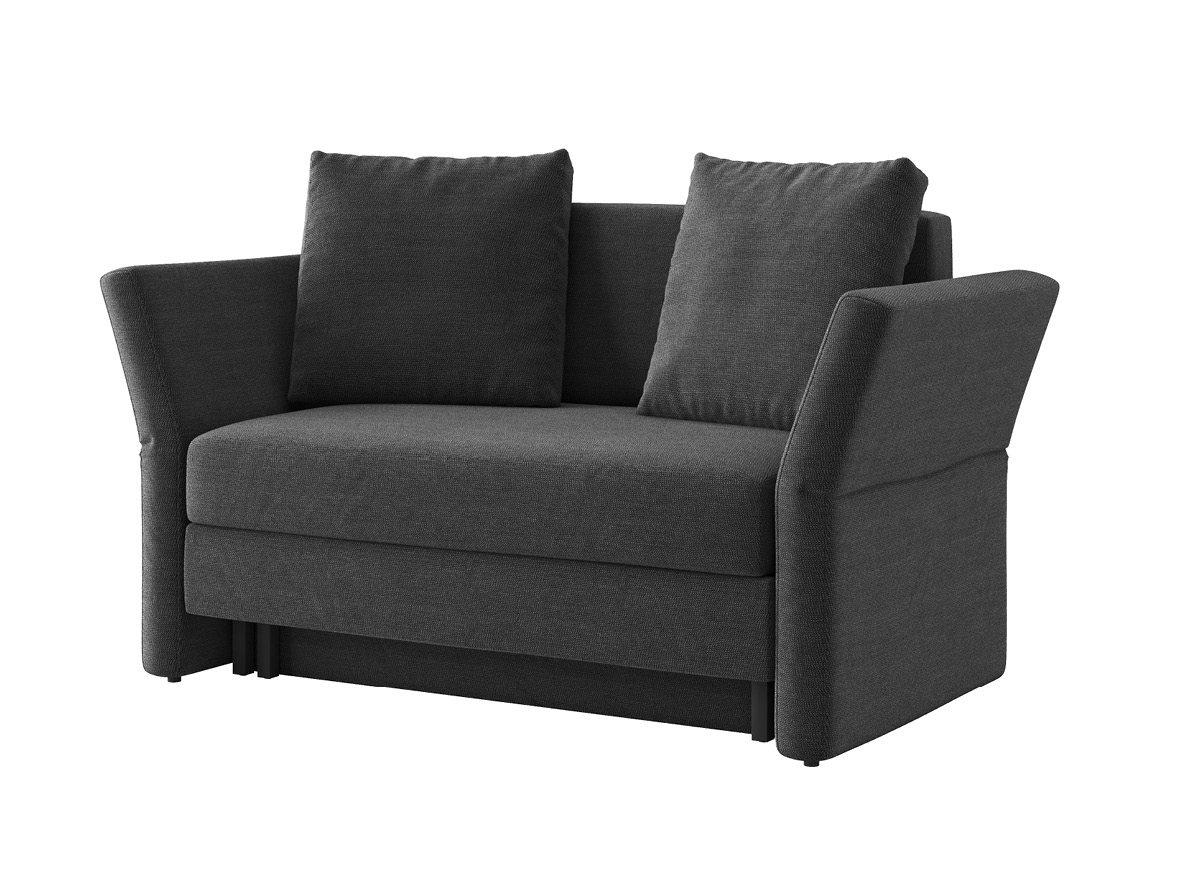 Sofa „Clarissa“ mit Stoff „Ankogel“: Sofafarbe Karbon, Kissenfarbe Karbon