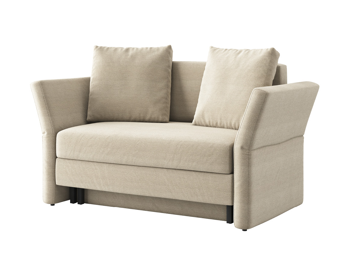 Sofa „Clarissa“ mit Stoff „Ankogel“: Sofafarbe Flanell, Kissenfarbe Flanell