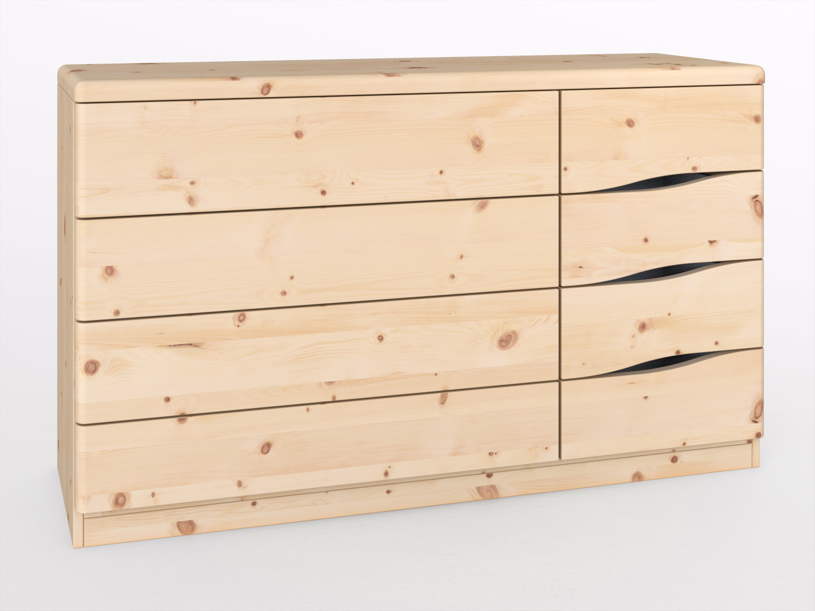 Zirbenkommode „Sophie“ mit 4 breiten und 4 schmalen Laden rechts