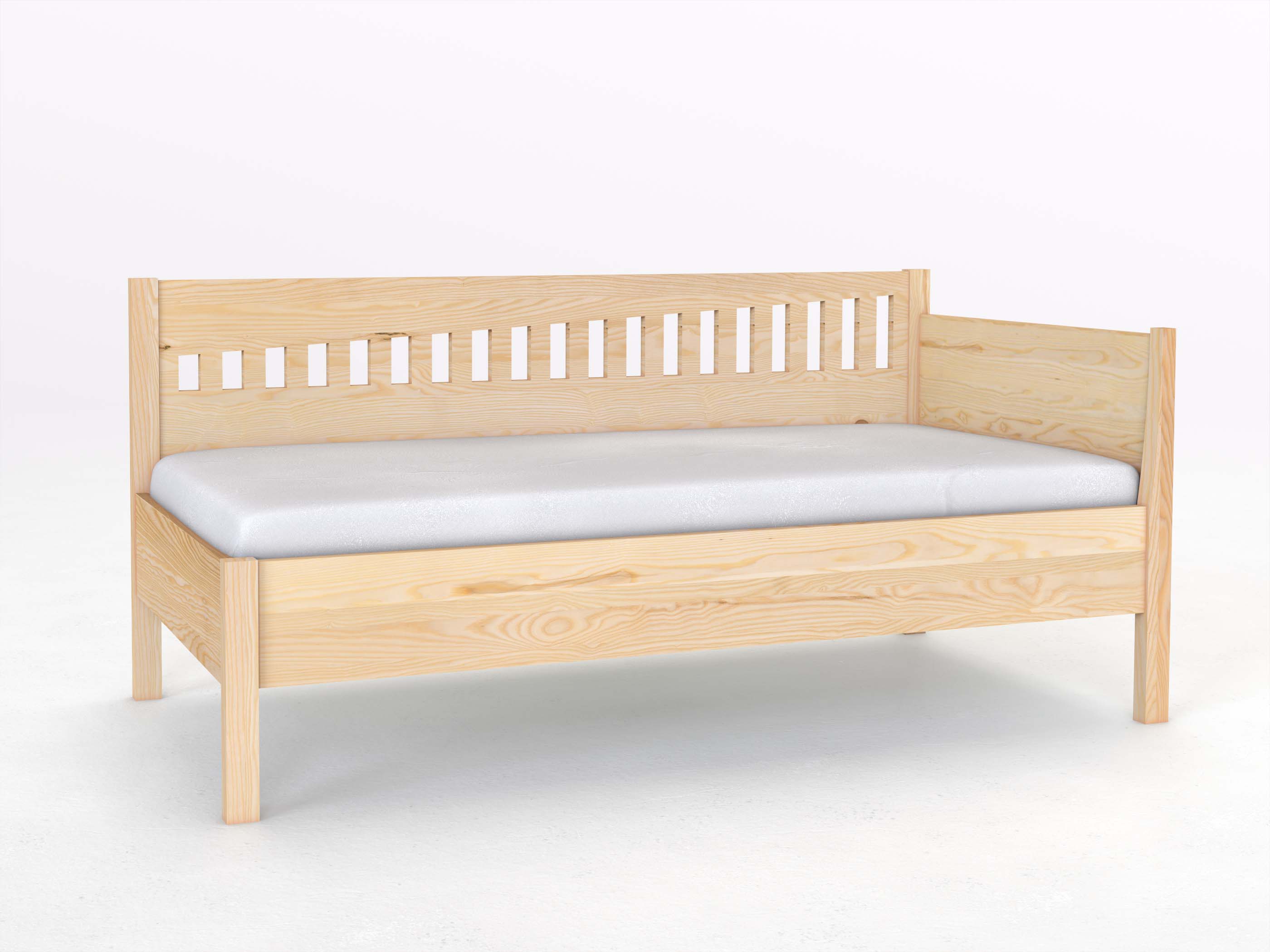 Sofabett „Julia“ aus Esche in den Maßen 90 x 200 cm - mit Armlehne rechts