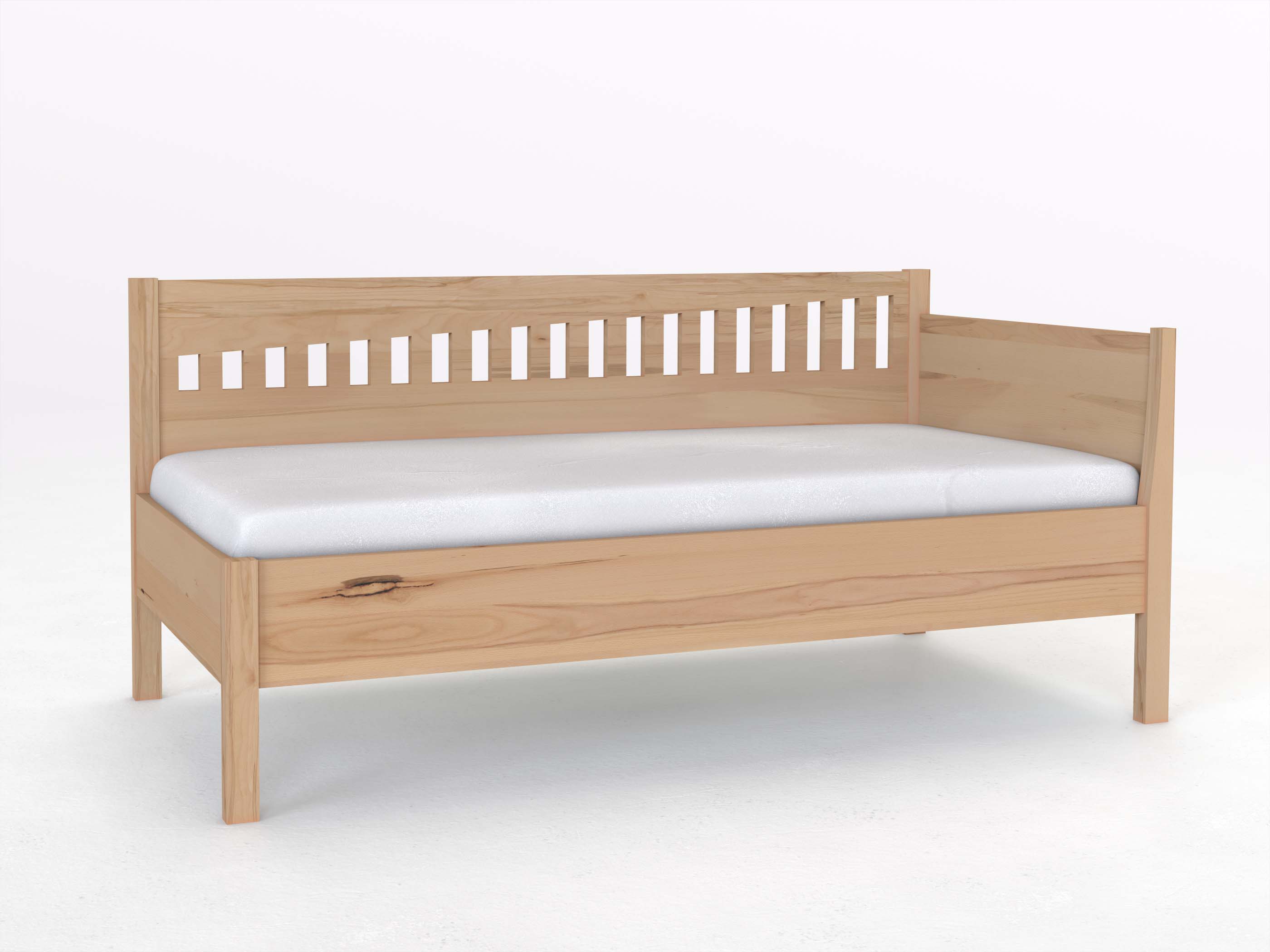 Sofabett „Stefanie“ aus Buche in den Maßen 90 x 200 cm - mit Armlehne rechts