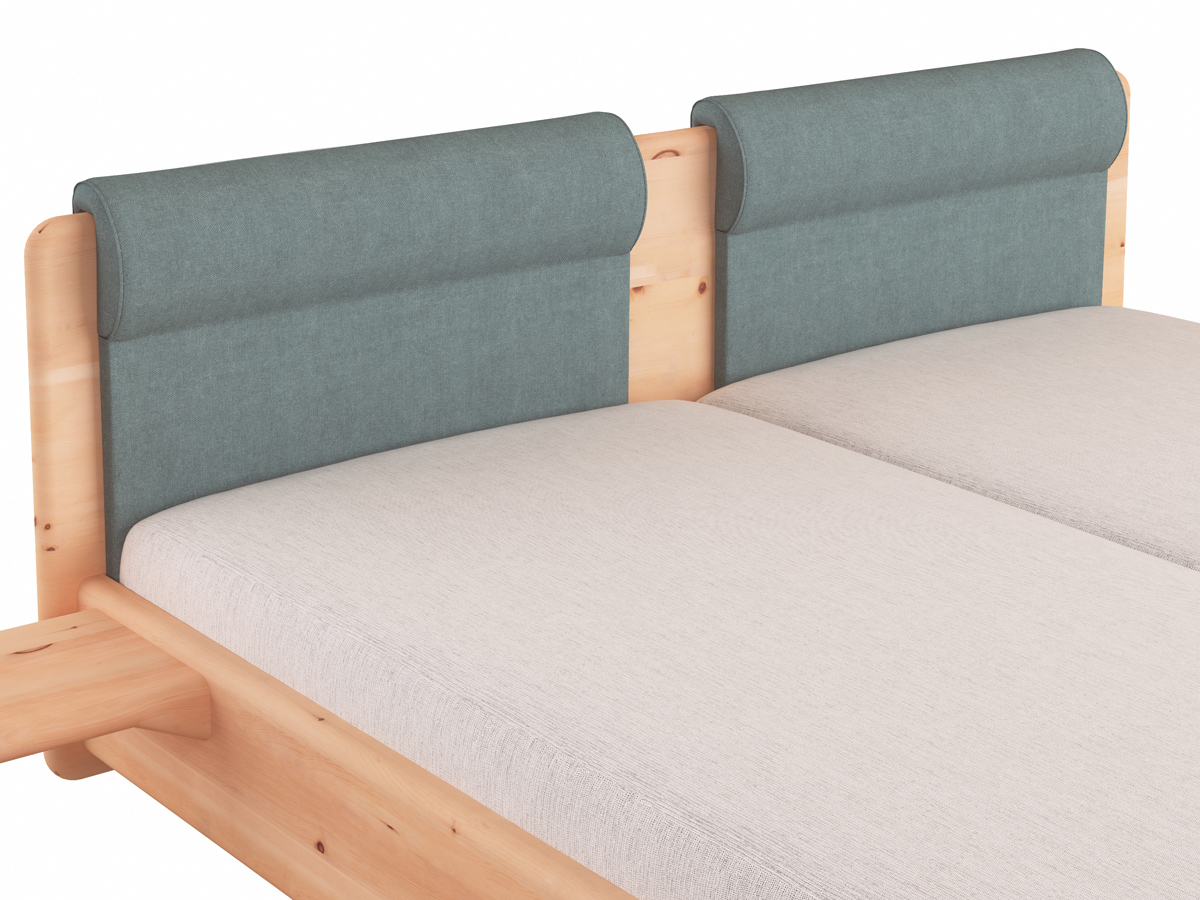 Stoffkopfteil „Charlotte", Ausführung rund mit Nackenstütze zweigeteilt, für das LaModula Bett