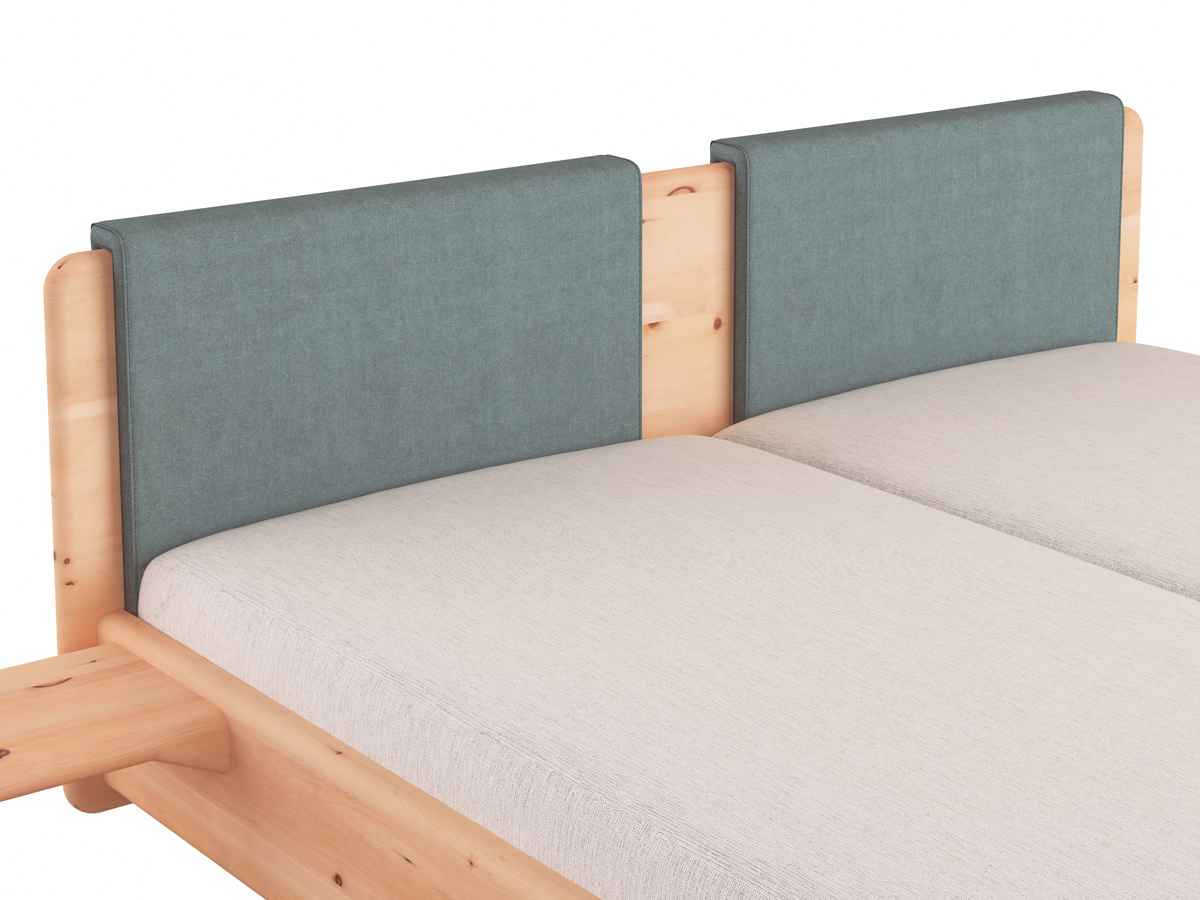 Stoffkopfteil „Charlotte", Ausführung gerade zweigeteilt, für das LaModula Bett