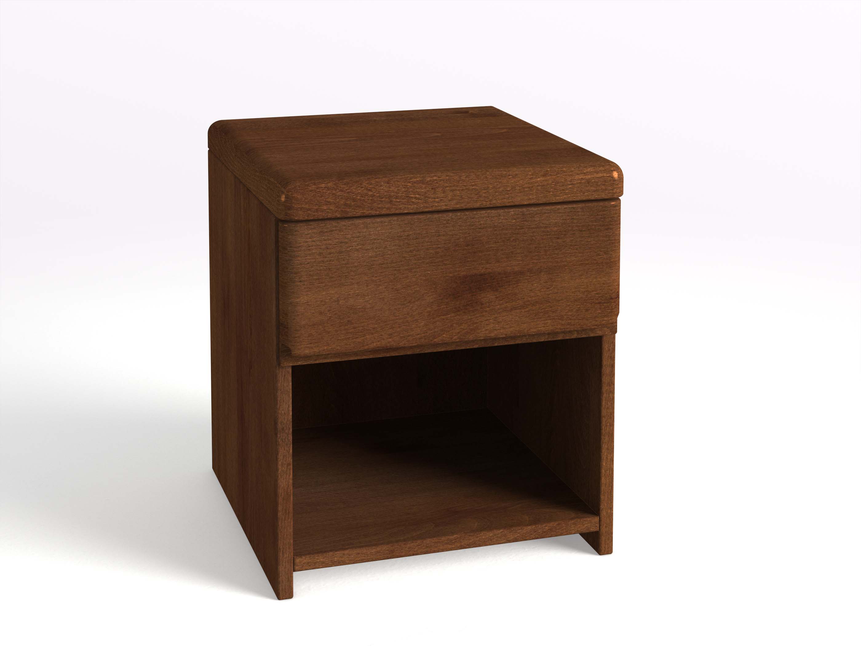 Nachttisch „Tom“ aus Kernbuche Dunkel in Komforthöhe, mit einer Schublade
