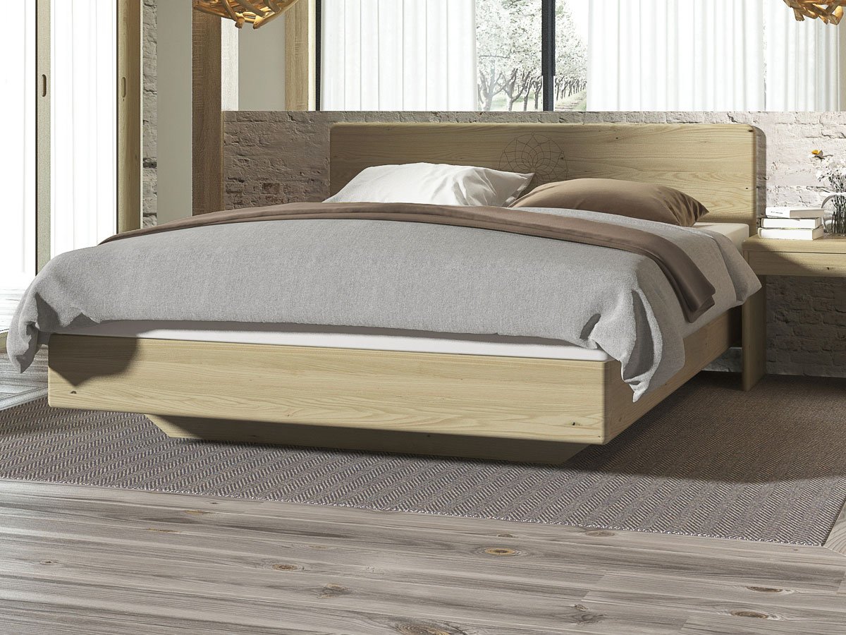 Schlafzimmer mit Kastanienbett „Valentina“ Boxspring mit Gravur