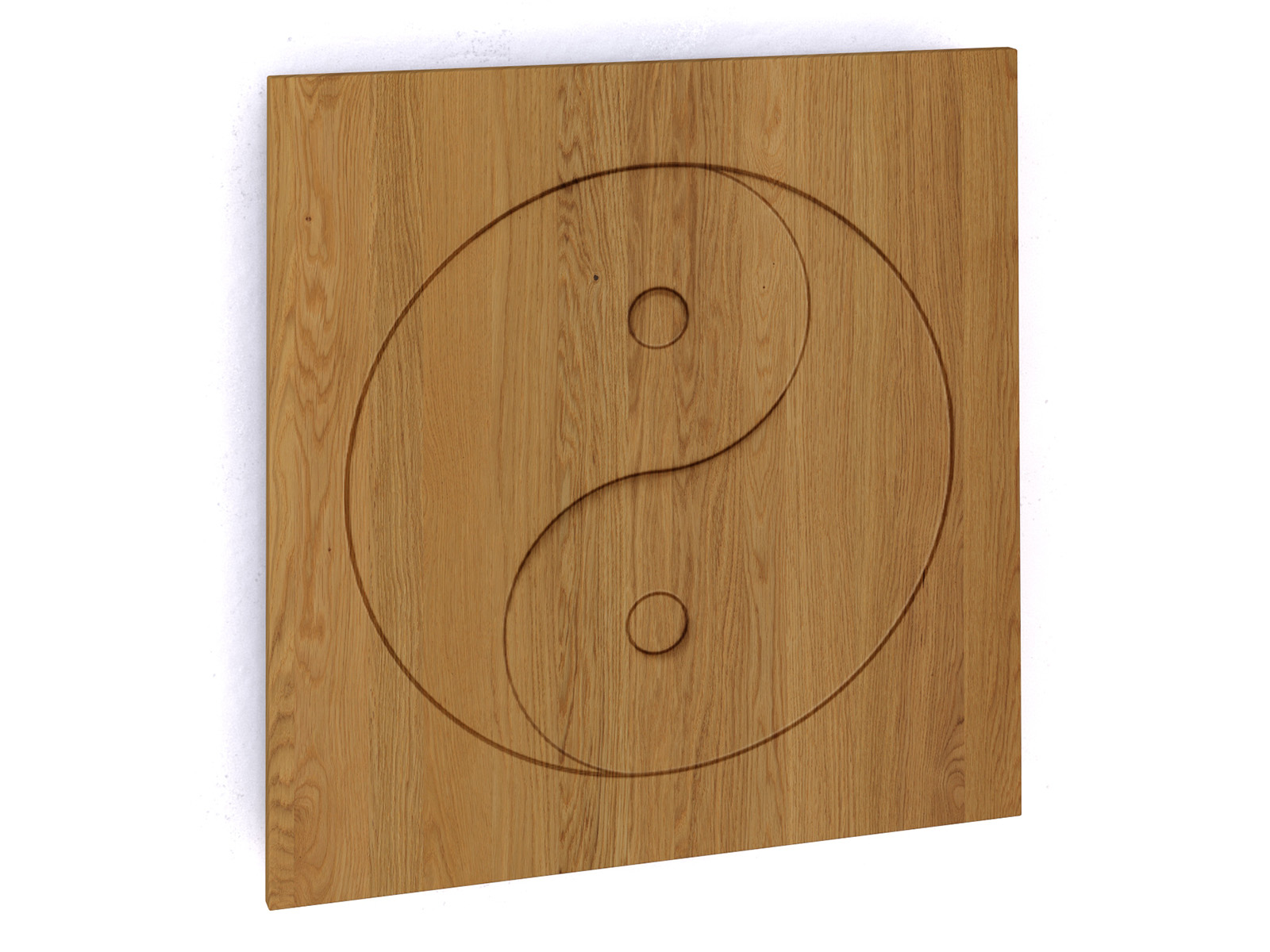 Wandbild „Yin Yang“ aus Massivholz in 95 x 95 cm