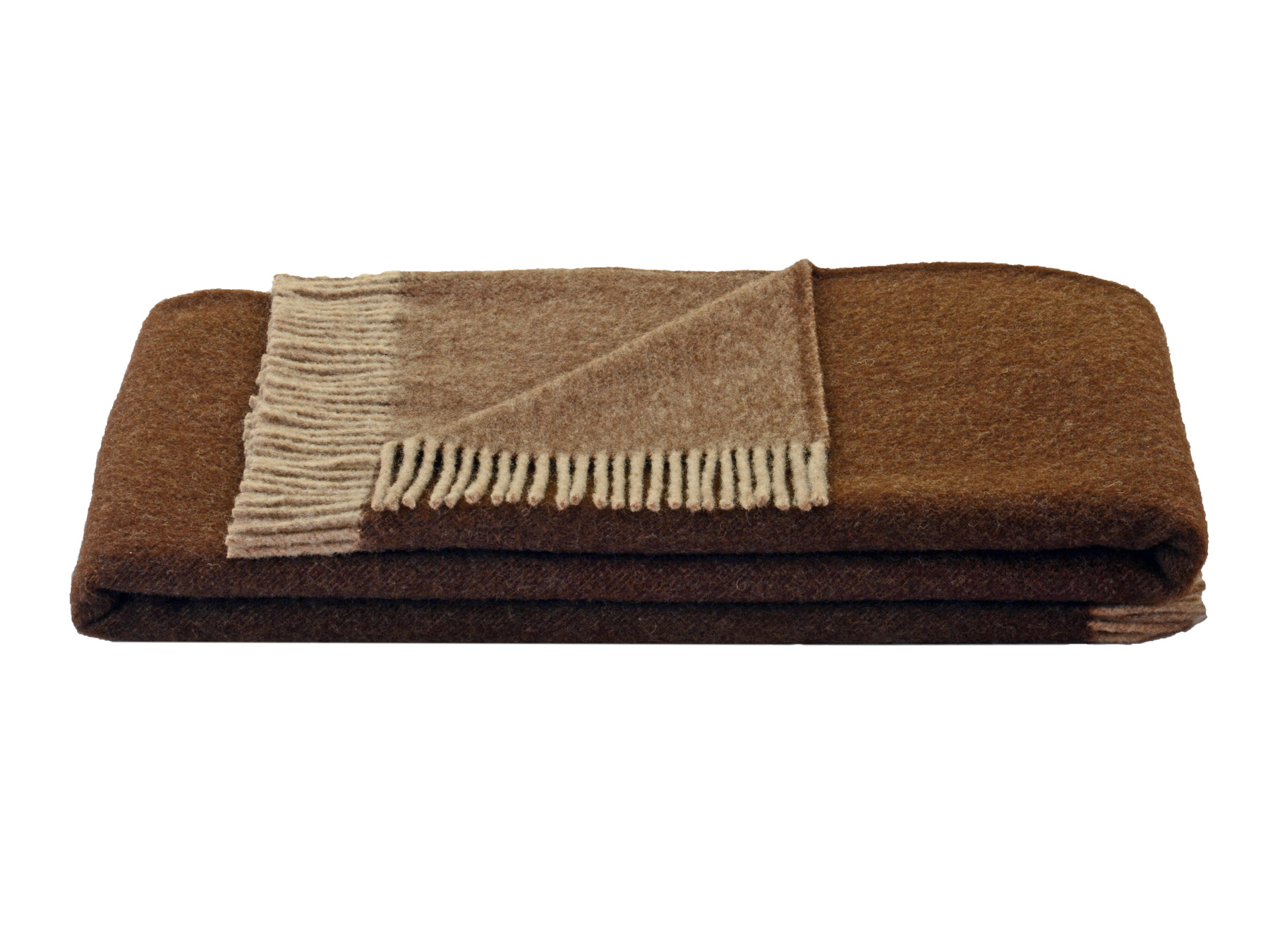 Wolldecke aus Deutscher Schurwolle "Wendi" braun/beige 150 x 210 cm