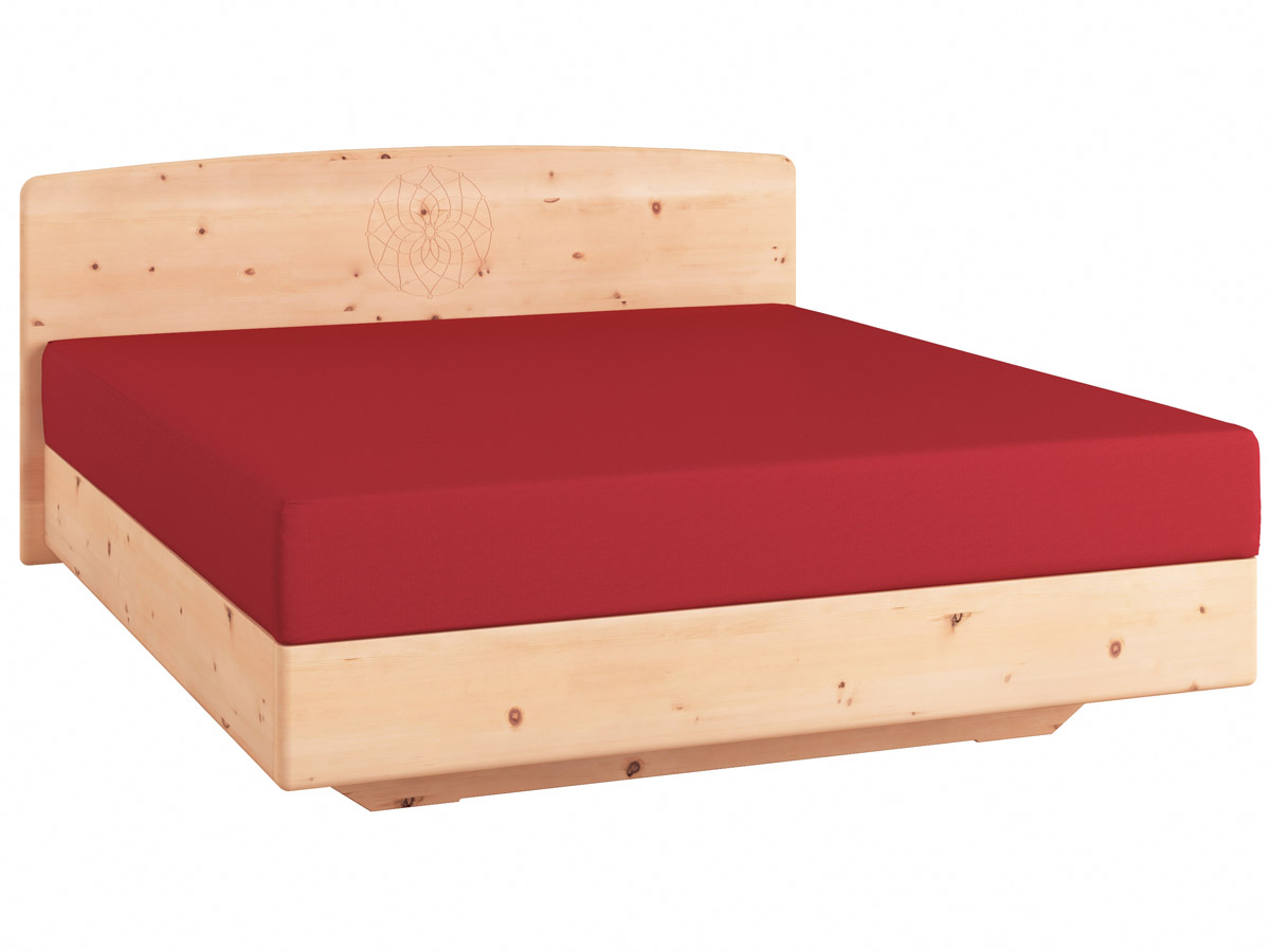 Zirbenholzbett „Johanna“ Boxspring mit Gravur LaModula