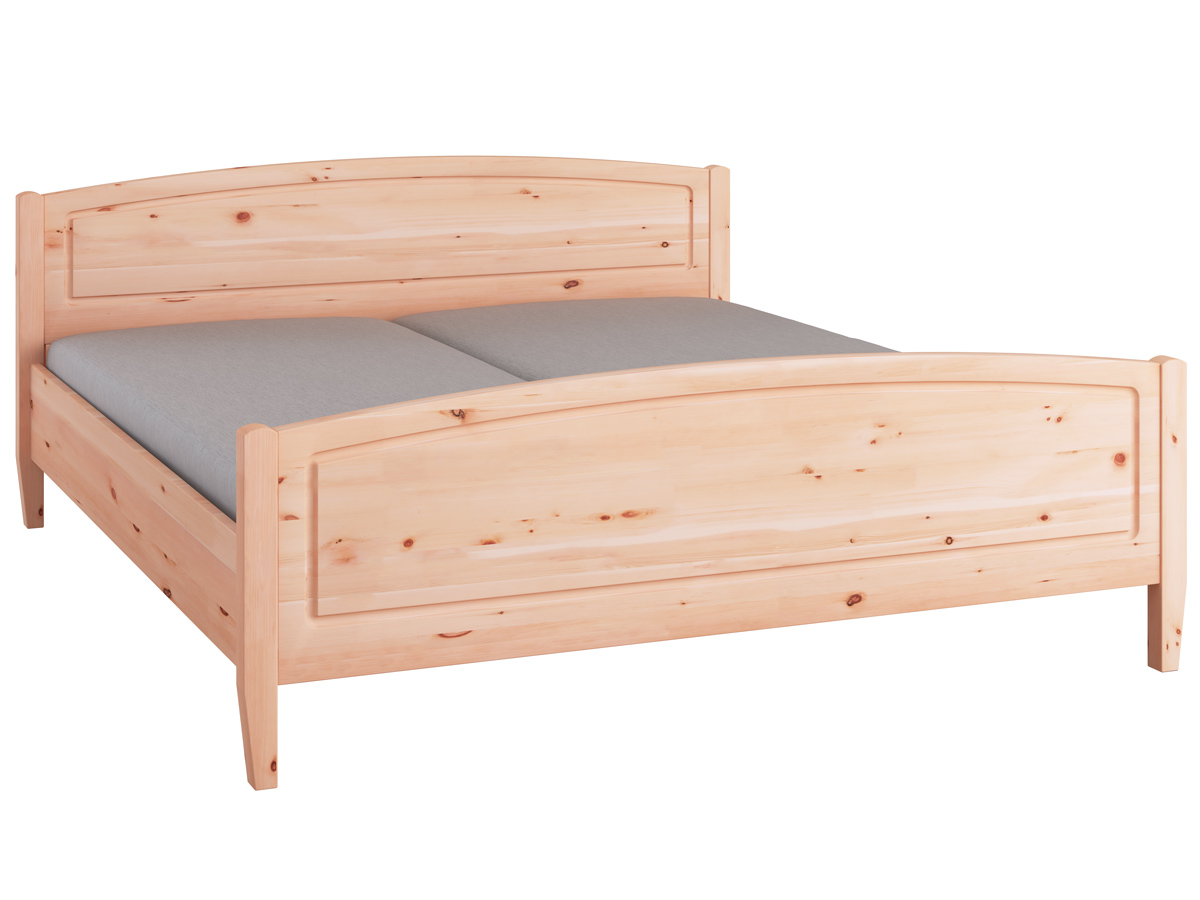 Zirbenholzbett "Linda" mit gerundetem Fußteil