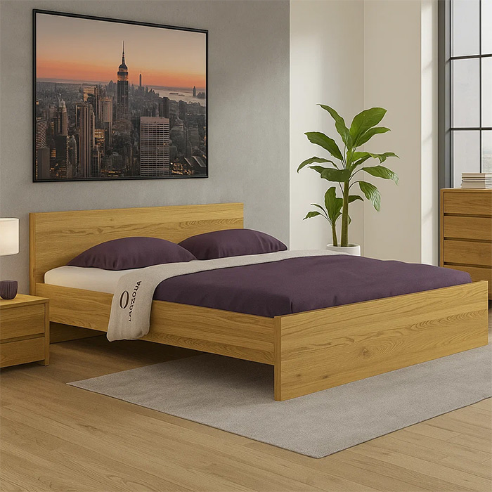 Eckig, kantiges Bettdesign