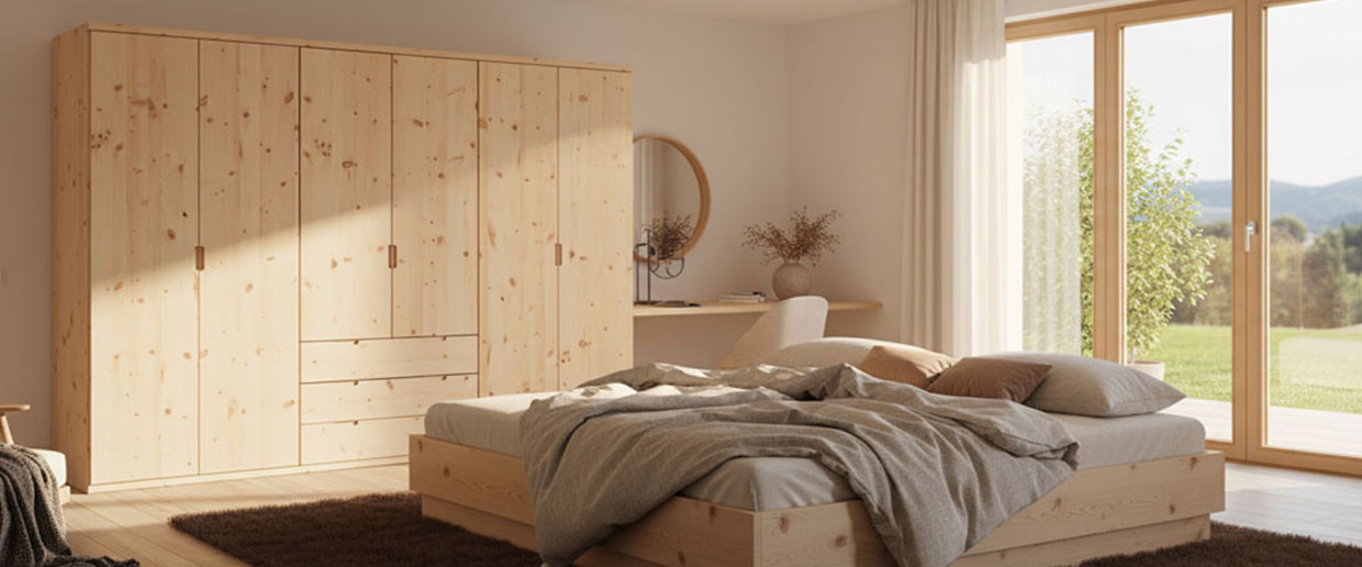 Holz-Schrank-Massiv Drehtüren 