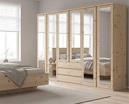Spiegeltürenschrank Massivholz