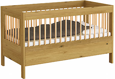 Gitterbett Babybett massiv in Wildeiche