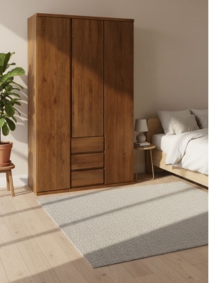 Drehtürenschrank Buche dunkel "Romana"