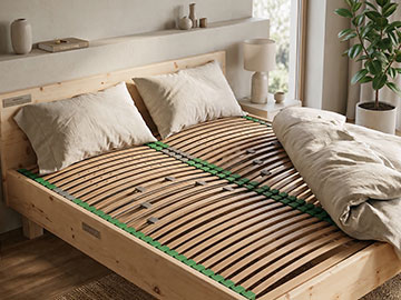 Federlattenrost im Bett