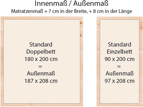 Abmessungen Zirbenholzbett