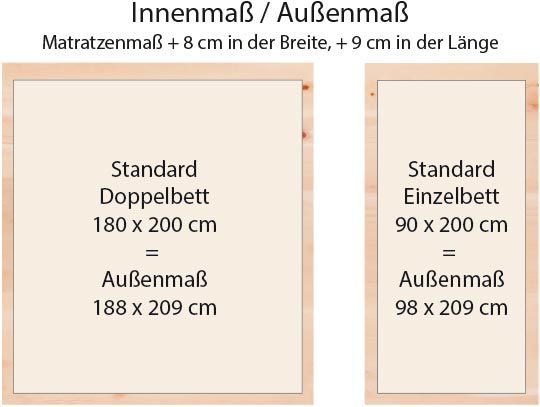 Abmessungen Massivholzbett