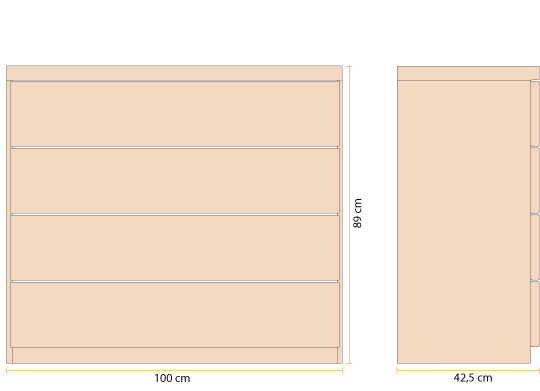 Abmessungen Massivholzkommode