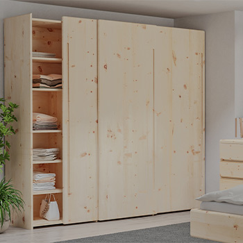 Zirbenschrank "Viktor" 3-türig, Schlafzimmer