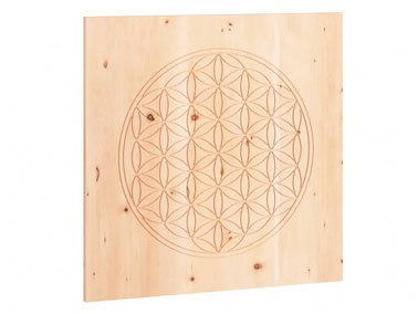 Zirbenwandbild "Blume des Lebens"