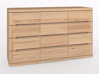 Kommode Vollholz Buche "Ella" mit 12 Laden