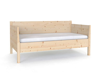 Zirben-Schlafsofa "Melanie" 90 x 200 cm mit zwei Armlehnen