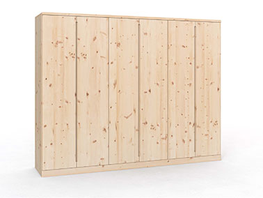 Zirbenschrank 6-türig mit Drehtüren