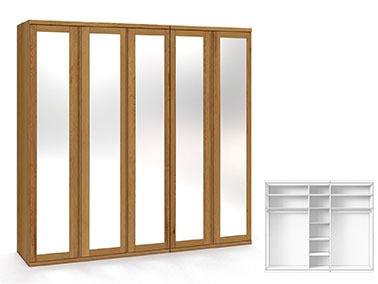Drehtürenschrank "Sandra" 220cm hoch