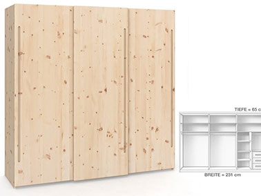 Zirbenschrank Schiebetüren "Viktor"