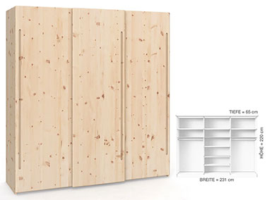 Zirbenschrank Schiebetüren "Viktor"