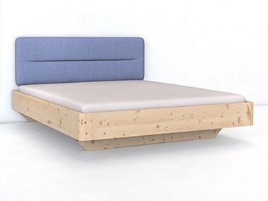 Zirbenbett "Clarissa" mit Stoffkopfteil