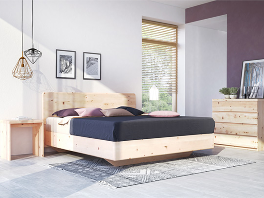 Letto matrimoniale in pino cembro austriaco Valentina boxspring