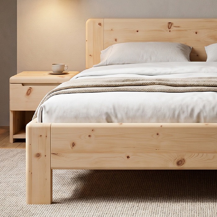 Schlafzimmer mit gerundeten Ecken und Kanten