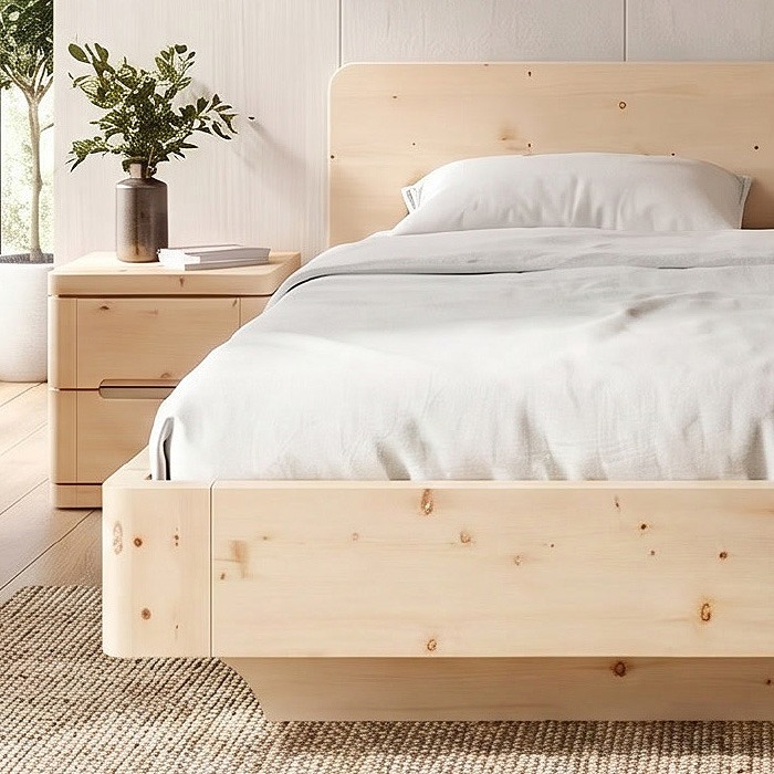 Schlafzimmer Clara mit abgerundeten Ecken aber eckigen Kanten